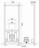 Stelaż do bidetu Sanit 450 mm - W990B/H112/45 - obrazek 2